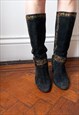 EMBROIDERY SUEDE BOOTS SIZE 5