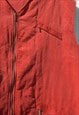 VINTAGE TERRACOTTA RED CORDUROY OVERSIZED LONG QUILTED VEST 