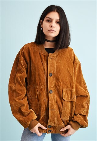 90'S RETRO VELVET OVERSIZED DADS BOMBER JACKET