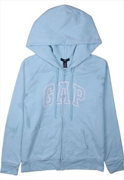 Vintage 90's Gap Hoodie Spellout Full Zip Up Blue XLarge