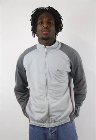 VINTAGE NIKE GREY SPORTS ZIP-UP JACKET