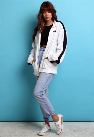90S VINTAGE WHITE PUMA SPORTS TRACK TOP