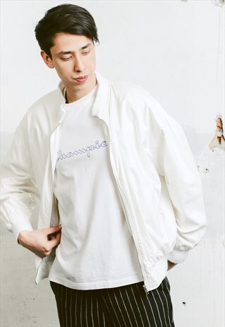 VINTAGE 90S WHITE BOMBER JACKET