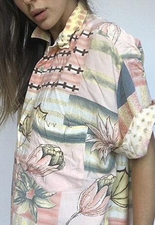 PATTERNED OVERSIZED RETRO VINTAGE UNISEX FESTIVAL SHIRT