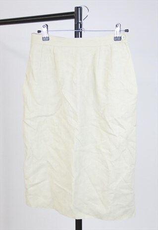 VINTAGE 90S VALENTINO LINEN PENCIL SKIRT