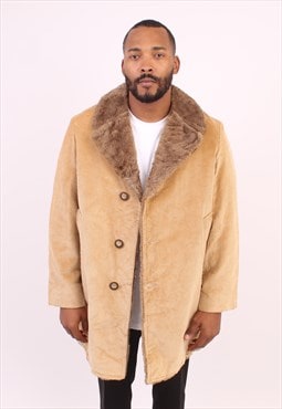 Men's Vintage Zero king corduroy Beige Sherpa duffle jacket 