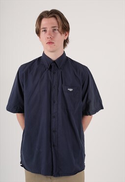 Vintage 00s Henri Lloyd navy short sleeve shirt normcore