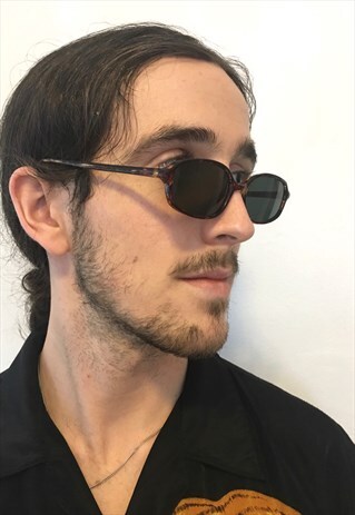 VINTAGE 1990S SLIM BROWN RARE SUNGLASSES