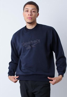 Vintage Reebok Spellout Navy Blue Sweatshirt