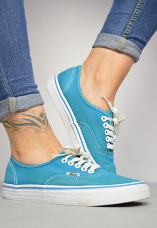 VINTAGE 90S VANS BLUE SKATE SHOES TRAINERS SNEAKERS PREPPY