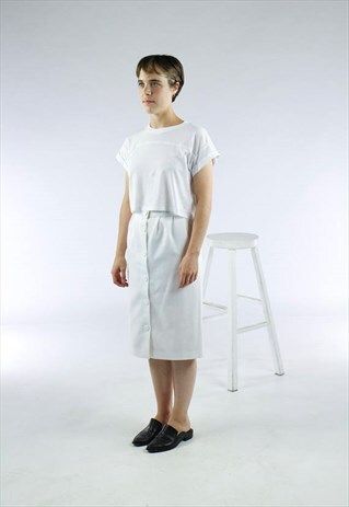 MINT PLEATED SKIRT / BUTTON UP HIGH WAISTED SKIRT