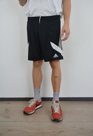 VINTAGE ADIDAS SPORT SHORTS FOR MEN IN BLACK COLOR