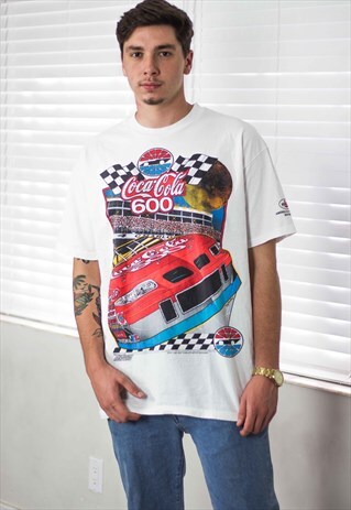 VINTAGE NASCAR RACING T-SHIRT LOGO 90S XL 8.8