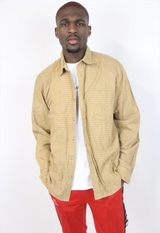 VINTAGE 90'S TAN CHECK SHIRT