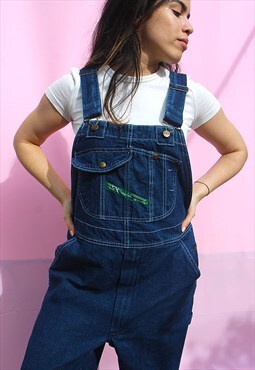 Dark Blue Denim Relaxed Fit Dungaree Overalls