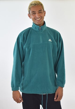 VINTAGE GREEN ADIDAS 90S ZIP UP FLEECE