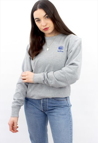 90'S RETRO GREY SWEATSHIRT WITH SMALL LOGO