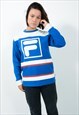 Vintage 90s Fila Sweatshirt Blue Logo Size S