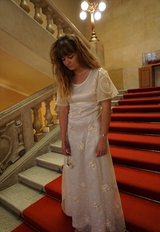 70S SHEER WEDDING DRESS