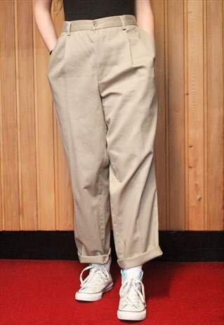 VINTAGE 1980S BEIGE DOCKERS TROUSERS