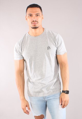 HEATHER GREY CLASSIC T SHIRT - BLACK LOGO