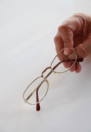 VINTAGE GOLD FRAME, RX PRESCRIPTION LENSES.
