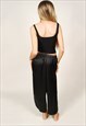VINTAGE VICTORIA'S SECRET TROUSERS (XL) BLACK PANT LOUNGE 00