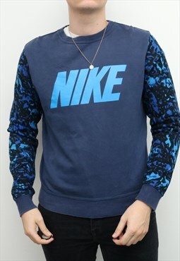 Vintage Nike - Blue Spellout Crewneck Sweatshirt - Large