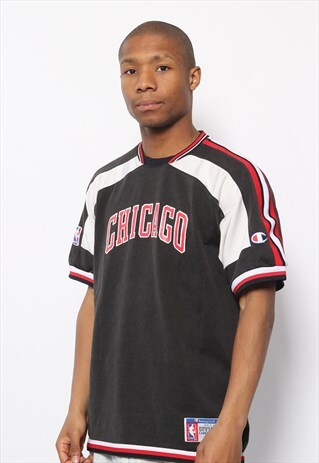 VINTAGE CHAMPION CHICAGO BULLS LOGO T-SHIRT BLACK