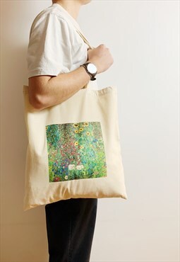 Gustav Klimt Tote Bag Flower Garden Bright Floral Vintage