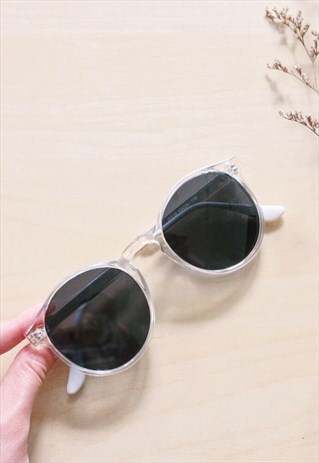 SHALEX CLEAR ROUND SUNGLASSES