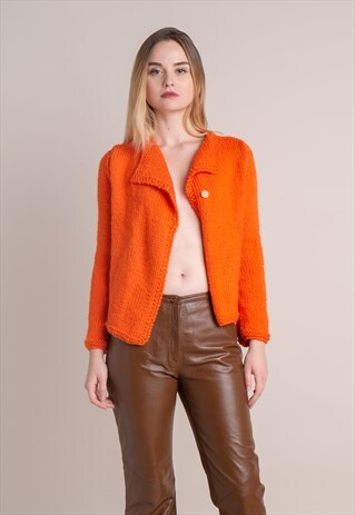 ORANGE KNITTED CARDIGAN