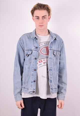 LEVI'S MENS VINTAGE DENIM JACKET LARGE BLUE 90'S