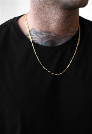 14" ESSENTIAL CURB NECKLACE CHAIN - GOLD