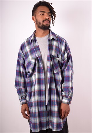 MENS VINTAGE SHIRT XXXL MULTI CHECK 90S