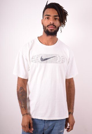 NIKE MENS VINTAGE T-SHIRT TOP LARGE WHITE 90S