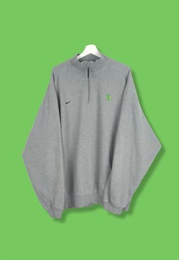 Vintage Nike Y2K  Sweatshirt Quarter Zip in Grey XXL