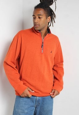 Vintage Nautica 1/4 Zip Sweatshirt Orange