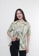 Vintage floral blouse, 90s nature button up blouse summer 