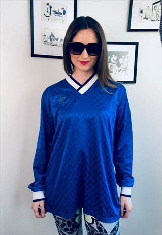 UMBRO BLUE FOOTBALL JERSEY SOCCER GERMANY T-SHIRT