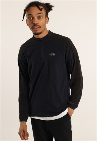VINTAGE NORTH FACE EMBROIDERED LOGO 1/4 ZIP SWEATSHIRT