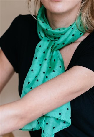 VINTAGE 80S CUTE POLKA DOT SCARF