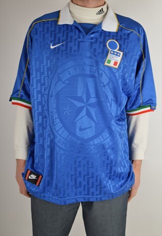 VINTAGE NIKE PREMIER ITALY FOOTBALL SHIRT '94-'96 SIZE XXL