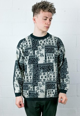 VINTAGE 90S PATTERN KNIT JUMPER