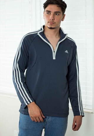 VINTAG ADIDAS 1/4 ZIP JUMPER 90S M 12.4