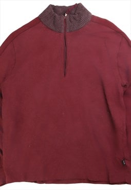 Hugo Boss  Quarter Zip Heavyweight Sweatshirt XLarge Burgund