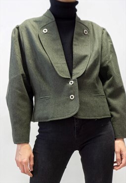 Army green wool 60s blazer