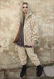 POLKA DOT FLEECE JACKET HANDMADE FLUFFY SPOT BOMBER CREAM