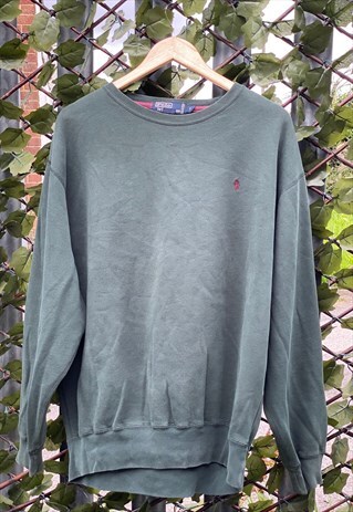 VINTAGE 90'S KHAKI RALPH LAUREN POLO SWEATSHIRT