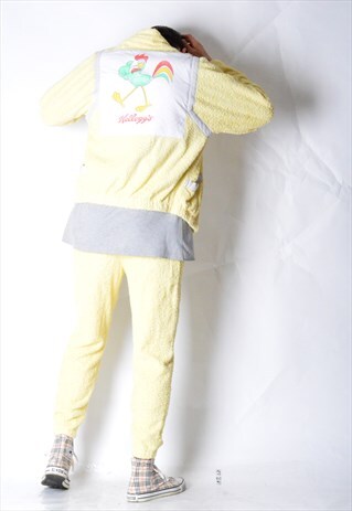 REWORKED 80S PASTEL YELLOW TWO PIECE X KELLOGGS